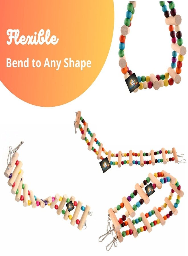 WiggleBoo لعبة قفص ويغل بو المرنة على شكل سلم للحيوانات الأليفة | للزواحف - الإغوانا، والوزغة، والسحالي | للعب والتسلق والمضغ | 48 سم - Image 4